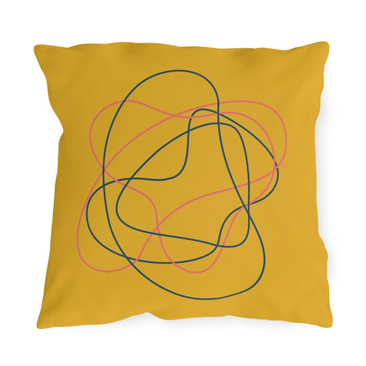 Atomic Yellow Outdoor Pillows