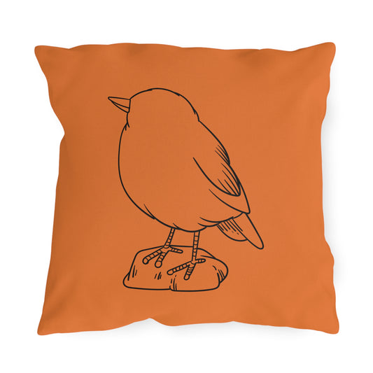 A orange bird, Outdoor Pillows